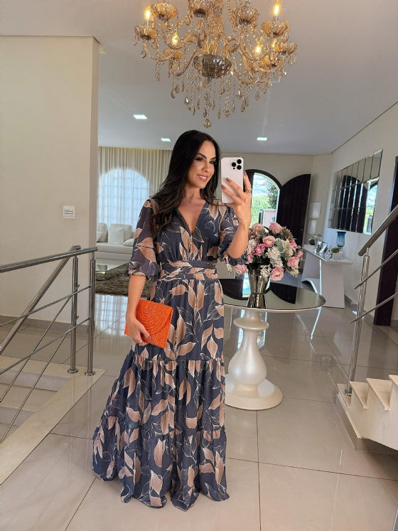 LARSA | LONG FLORAL ELEGANT DRESS