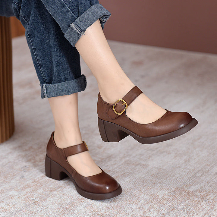 Marigold – Vintage Block Heel Flats