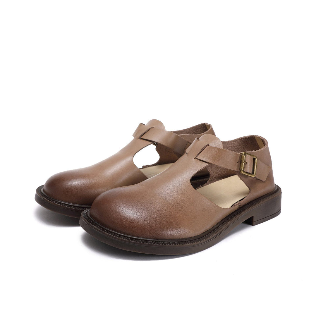 Cyra – Elegant Strap Leather Flats