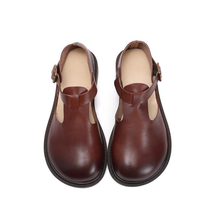 Cyra – Elegant Strap Leather Flats