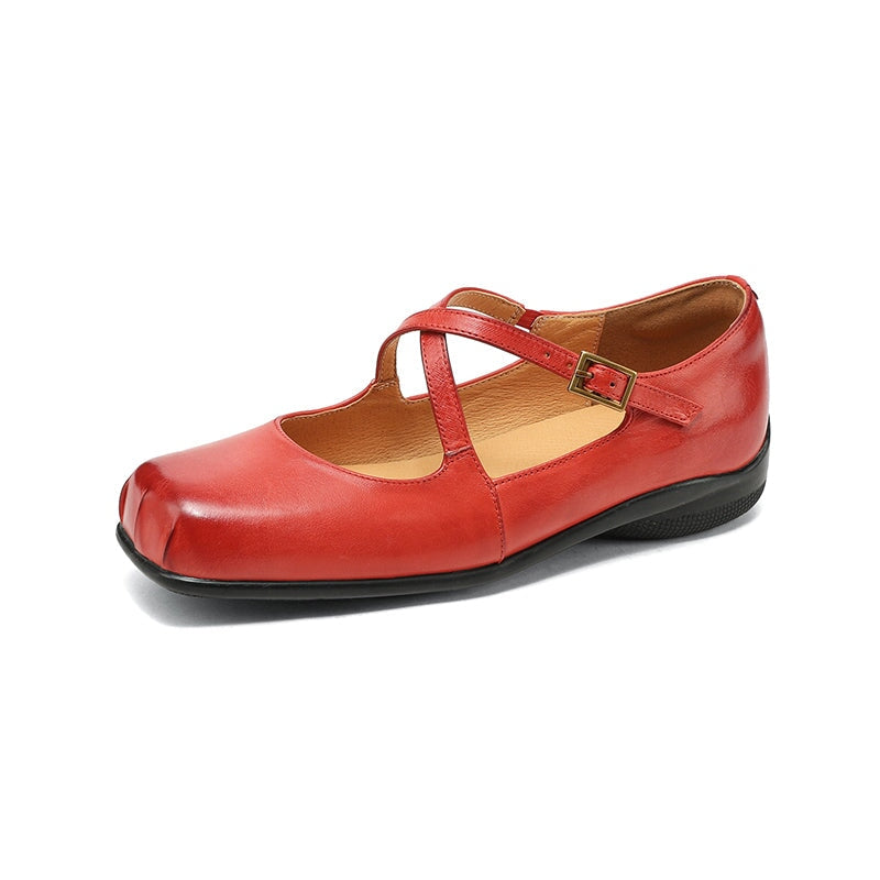 Edda – Elegant Crossover Strap Flats