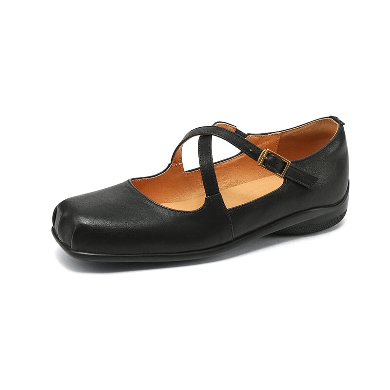 Edda – Elegant Crossover Strap Flats