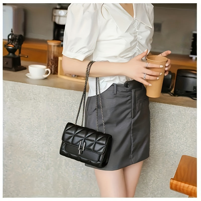 Elegant Mini Tartan Black Crossbody Bag