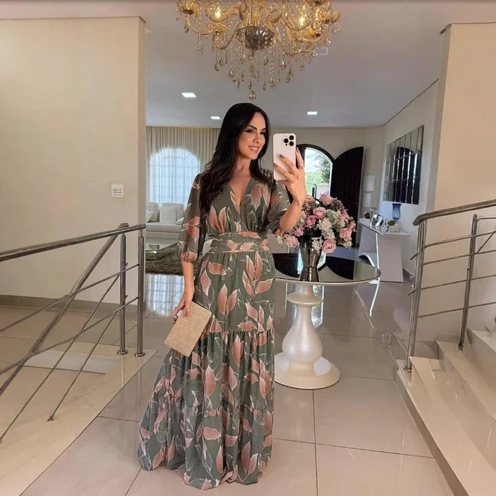 LARSA | LONG FLORAL ELEGANT DRESS