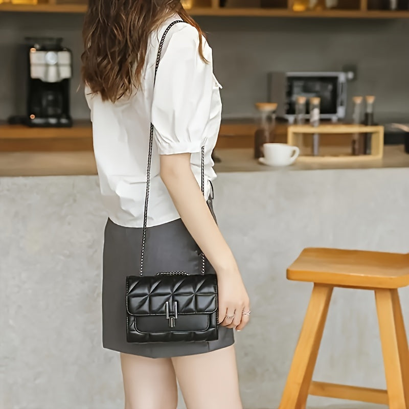 Elegant Mini Tartan Black Crossbody Bag