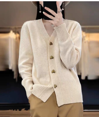 Charlotte – Elegant Heart Button Cardigan