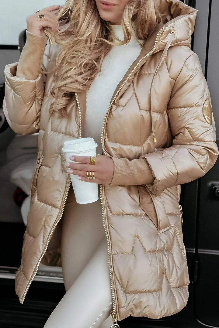 Nayumi – Elegant Winter Hooded Coat with Padding