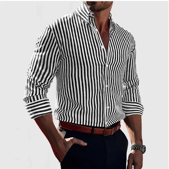 Andrew – Long Sleeve Striped Slim-Fit Shirt
