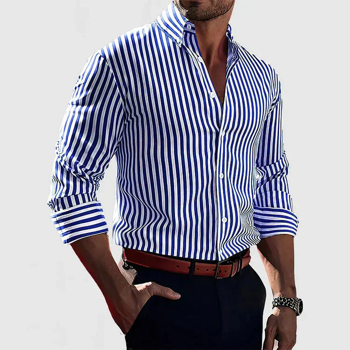Andrew – Long Sleeve Striped Slim-Fit Shirt