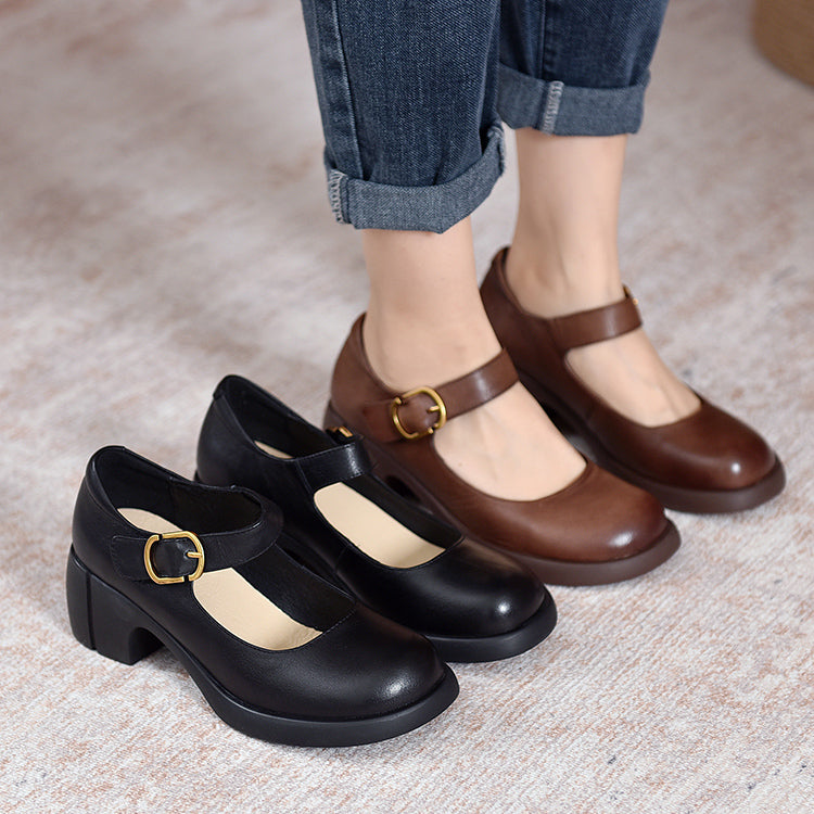 Marigold – Vintage Block Heel Flats