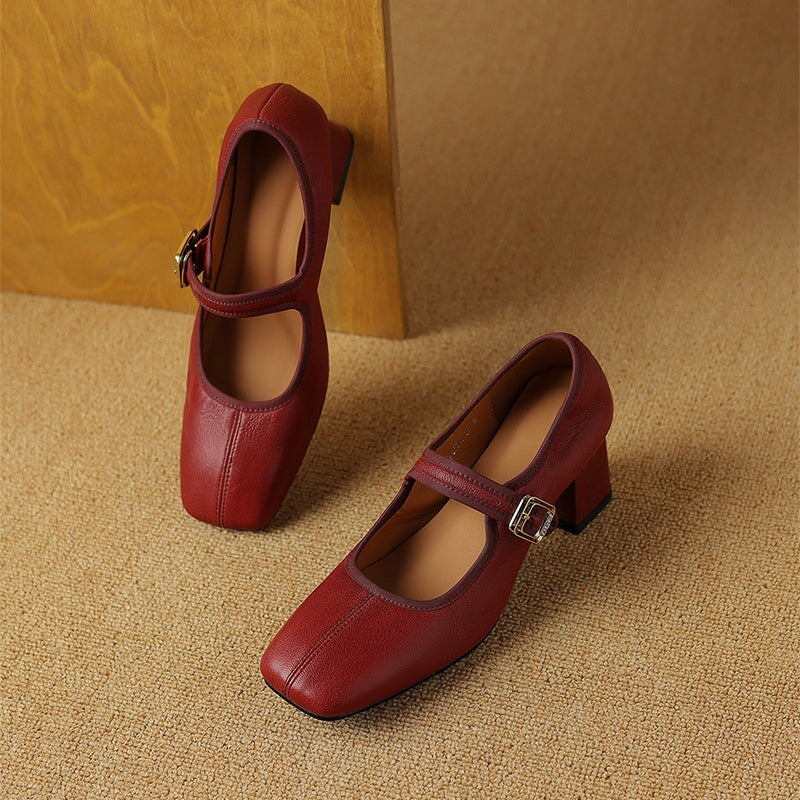 Nerri – Elegant Block Heel Strap Shoes