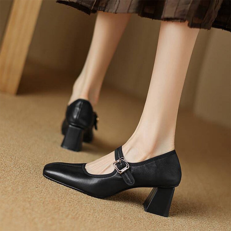 Nerri – Elegant Block Heel Strap Shoes