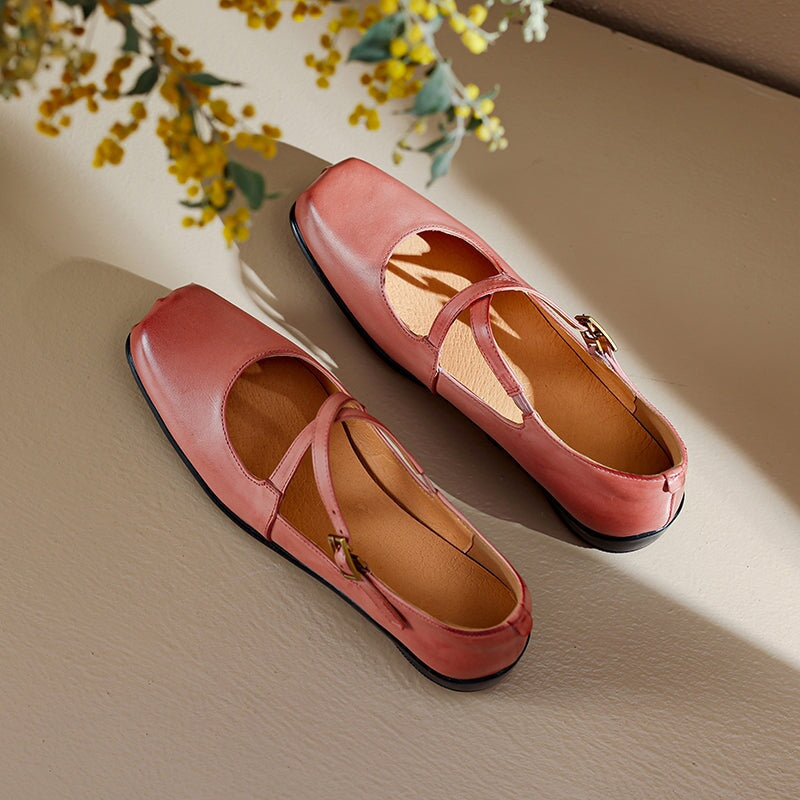 Edda – Elegant Crossover Strap Flats