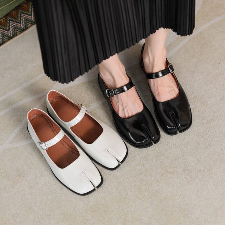Evannah – Elegant Split-Toe Leather Flats