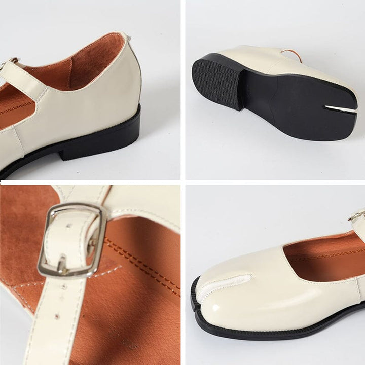 Evannah – Elegant Split-Toe Leather Flats