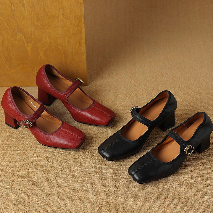 Nerri – Elegant Block Heel Strap Shoes