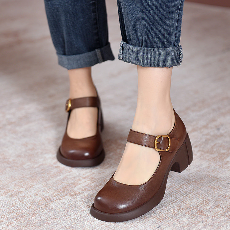 Marigold – Vintage Block Heel Flats