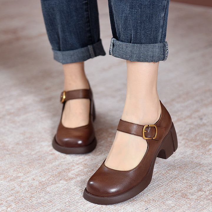 Marigold – Vintage Block Heel Flats