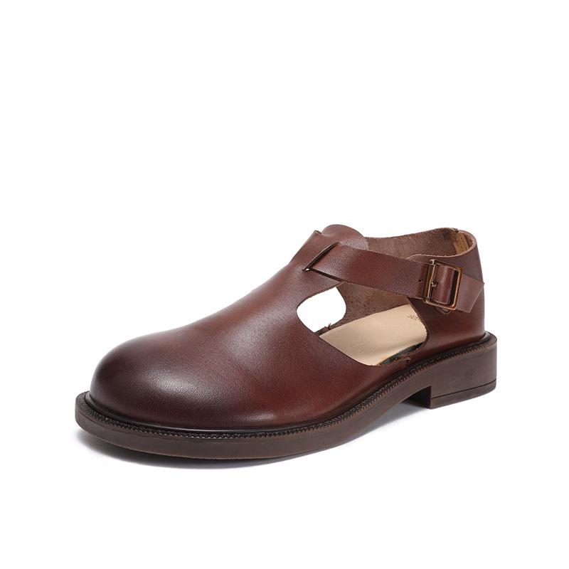 Cyra – Elegant Strap Leather Flats