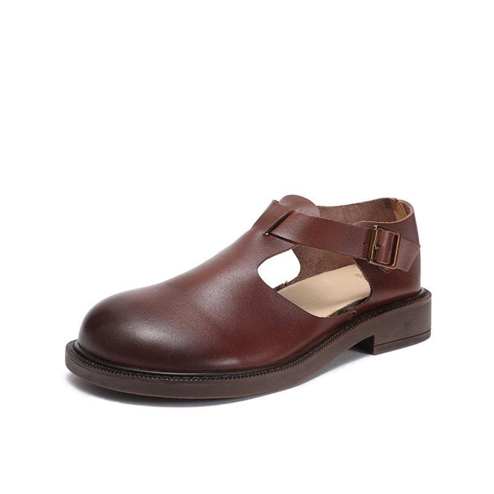Cyra – Elegant Strap Leather Flats