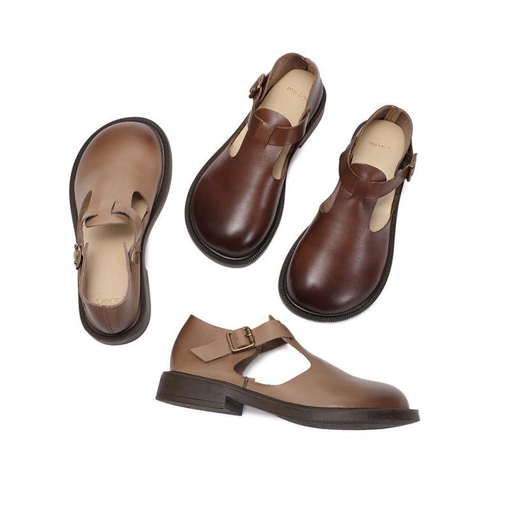 Cyra – Elegant Strap Leather Flats