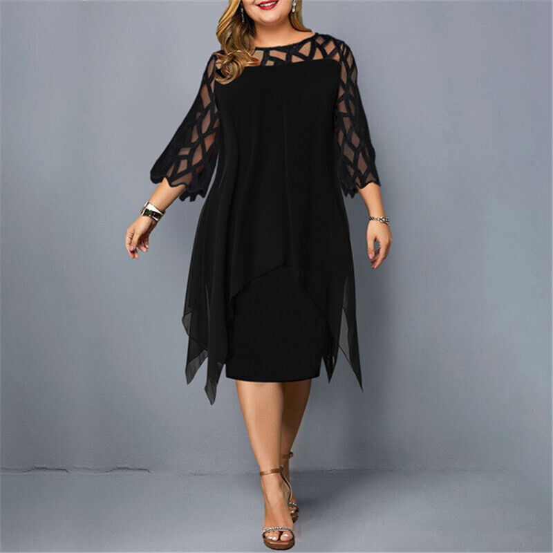 ODESSA | CHIC MIDI DRESS IN LARGE SIZE FOR MODERN WOMEN